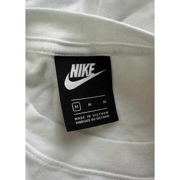 Nike Women's Crew Neck Long Sleeve Shirt Size M White with Lower Case Logo Pink - Picture 5 of 5